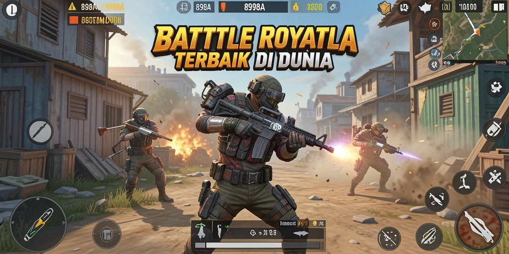 Gameplay seru di arena Battle Royale 898A.