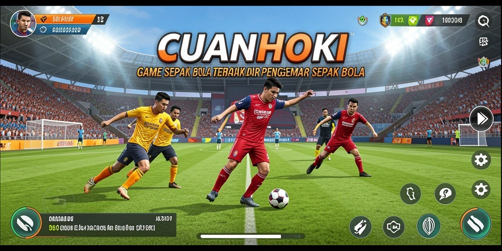 Tangkapan layar CUANHOKI menampilkan pertandingan sepak bola yang mendebarkan.
