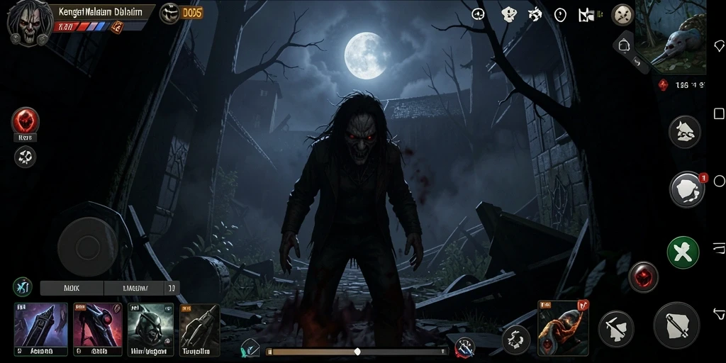 Screenshot D06 menampilkan suasana mencekam gameplay Horror.