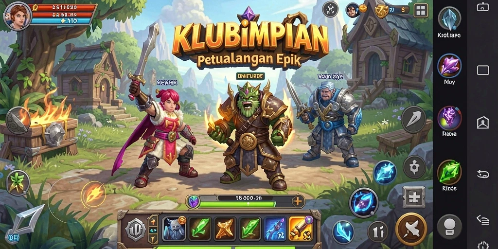 Tampilan gameplay menarik dari KLUBIMPIAN saat pemain menjelajahi dunia RPG.