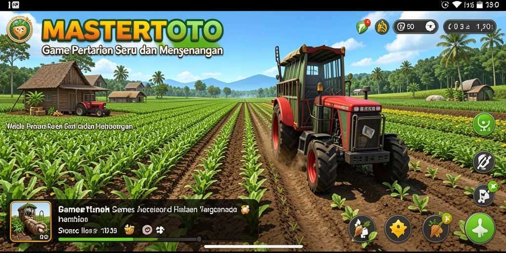 Tangkapan layar utama MASTERTOTO dengan gameplay pertanian yang seru.