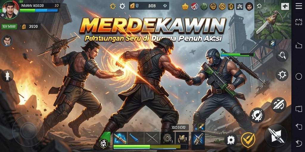 Tangkapan layar gameplay seru MERDEKAWIN dalam aksi.