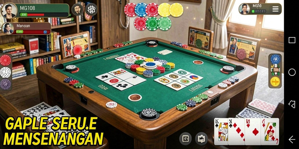 Tampilan gameplay Gaple yang seru dan menantang.