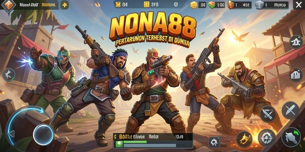 Screenshot gameplay NONA88 menampilkan aksi mendebarkan Battle Royale.