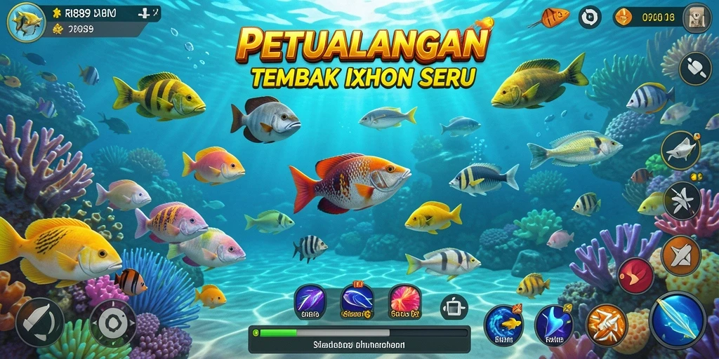 Tampilan menarik dari gameplay RI889 saat menembak ikan.