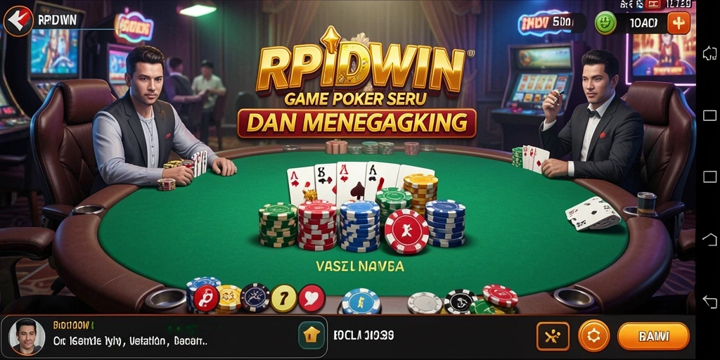 Screenshot gameplay RPIDWIN yang menampilkan keseruan bermain poker.