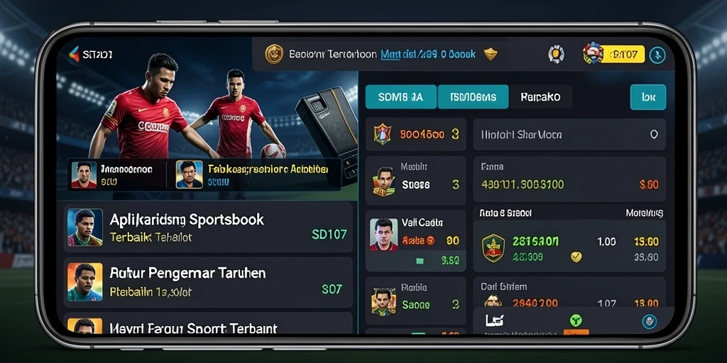 Screenshot utama SD107 menampilkan tampilan antarmuka taruhan olahraga.