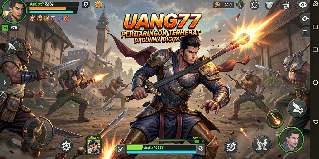 Tampilan gameplay menegangkan dengan pertarungan penuh aksi.